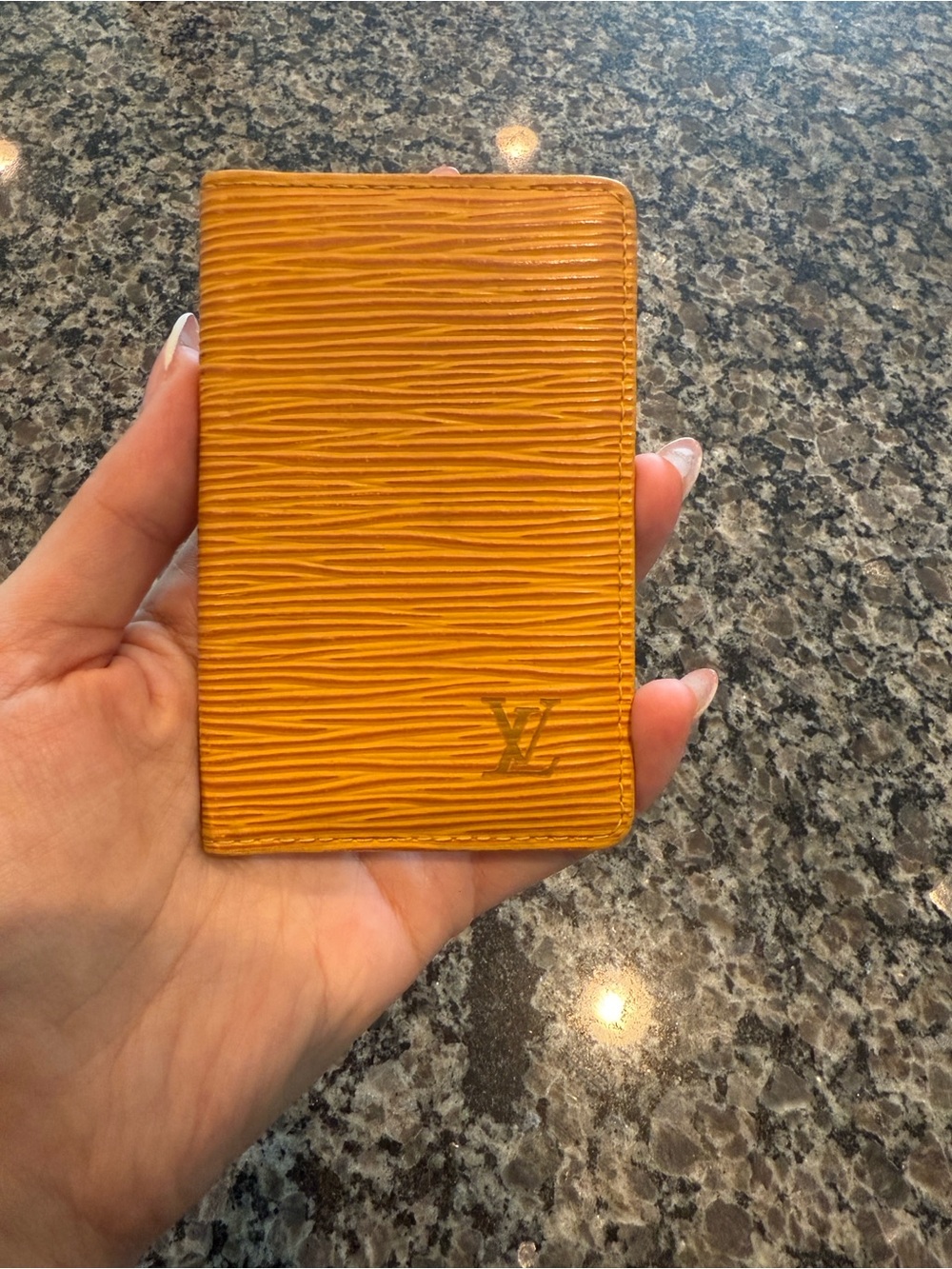 Louis Vuitton Epi Card Holder in Mustard Orange